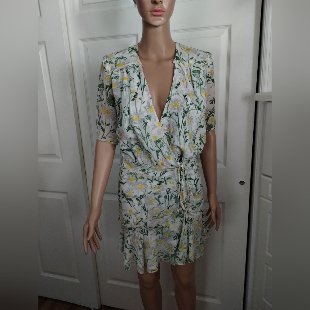 Veronica Beard Dakota Daisy Print Silk Dress 0 - Picture 5 of 5